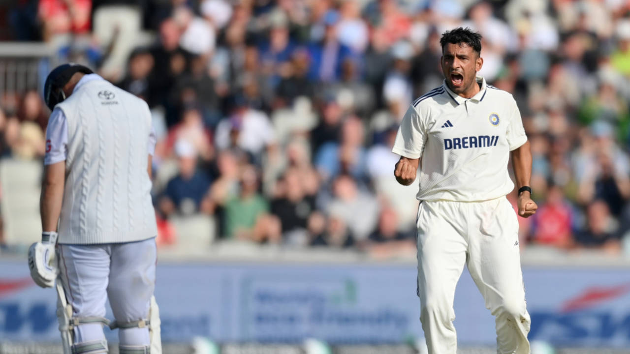 Anshul Kamboj celebrates Duckett's wicket, England vs India, 4th Test, 2nd Day, Manchester, July 24, 2025