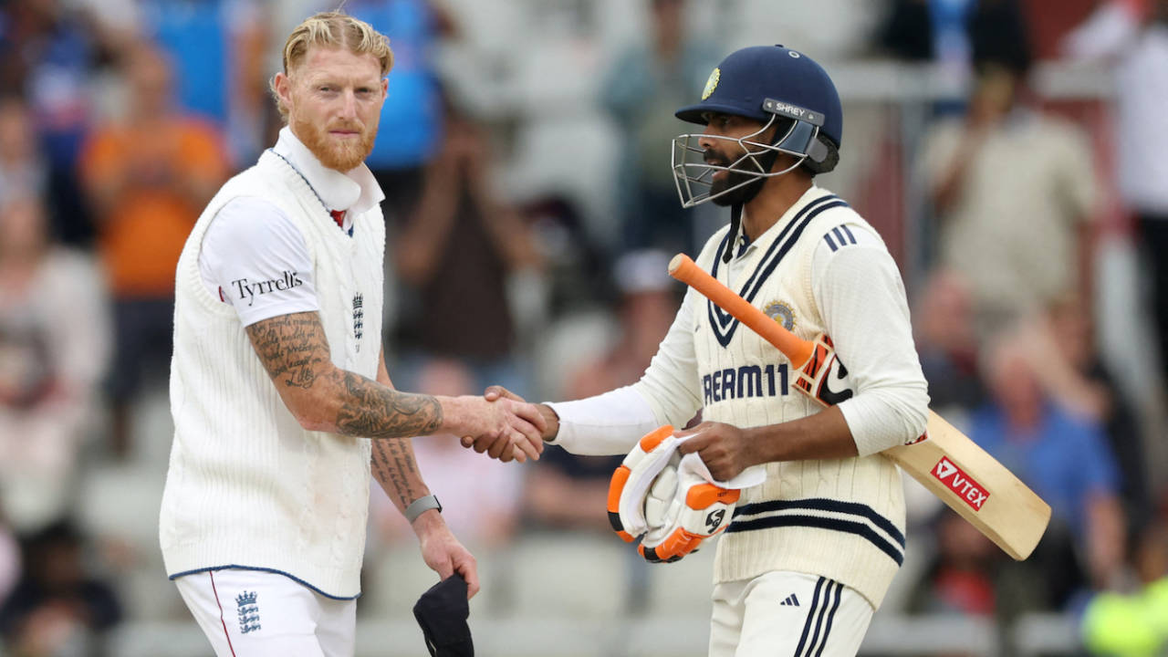Ben Stokes and Ravindra Jadeja finally shake hands, England vs India, 4th Test, Manchester, 5th day, July 27, 2025