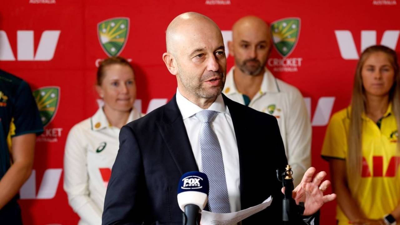 Cricket Australia CEO Todd Greenberg addresses the media in Sydney