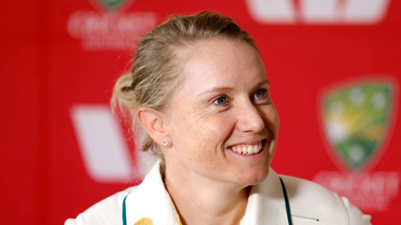 Alyssa Healy speaks to the media in Sydney