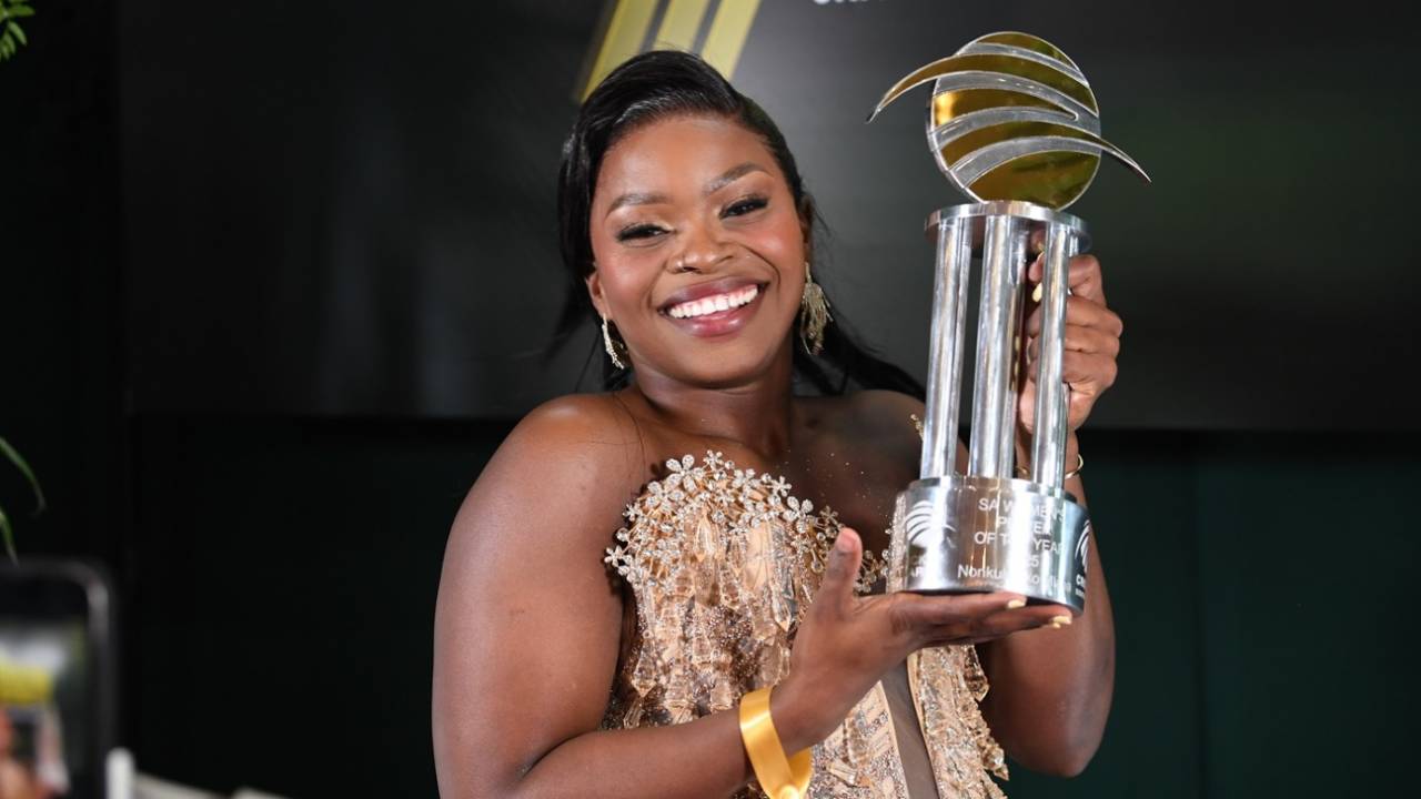 Nonkululeko Mlaba was adjudged the women's Player of the Year at the CSA Awards, Johannesburg, July 31, 2025