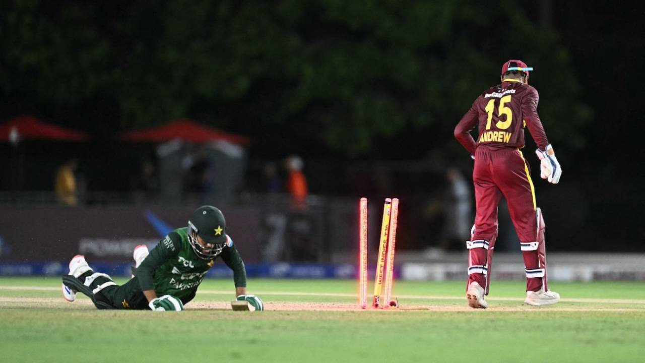 Mohammad Haris is run out, West Indies vs Pakistan, 3rd T20I, Lauderhill, August 3, 2025
