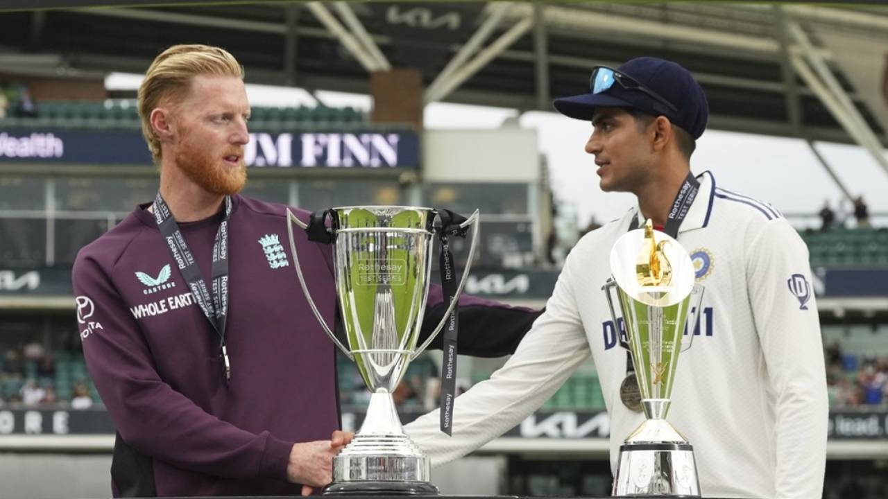 Ben Stokes and Shubman Gill shake hands after the series was drawn, England vs India, 5th Test, 5th day, The Oval, August 4, 2025