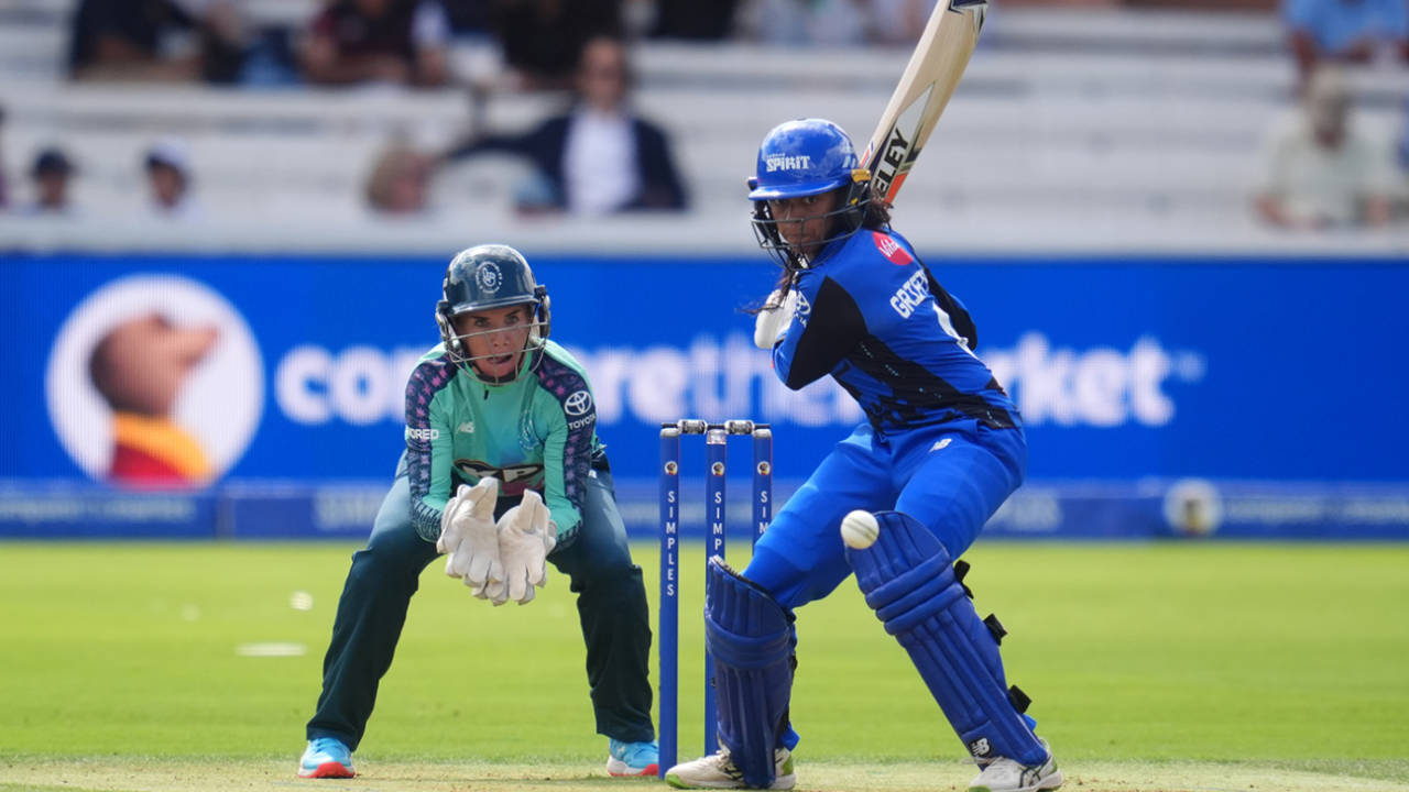 Cordelia Griffith helped get the Spirit innings up and running, London Spirit vs Oval Invincibles, Women's Hundred, Lord's, August 5, 2025