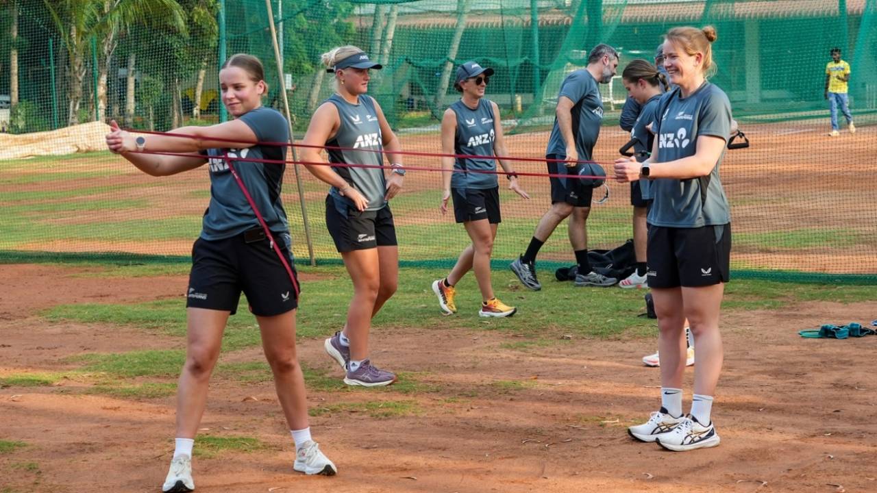 New Zealand players train at the Super Kings Academy ahead of the Women's ODI World Cup later this year, Chennai, August 9, 2025