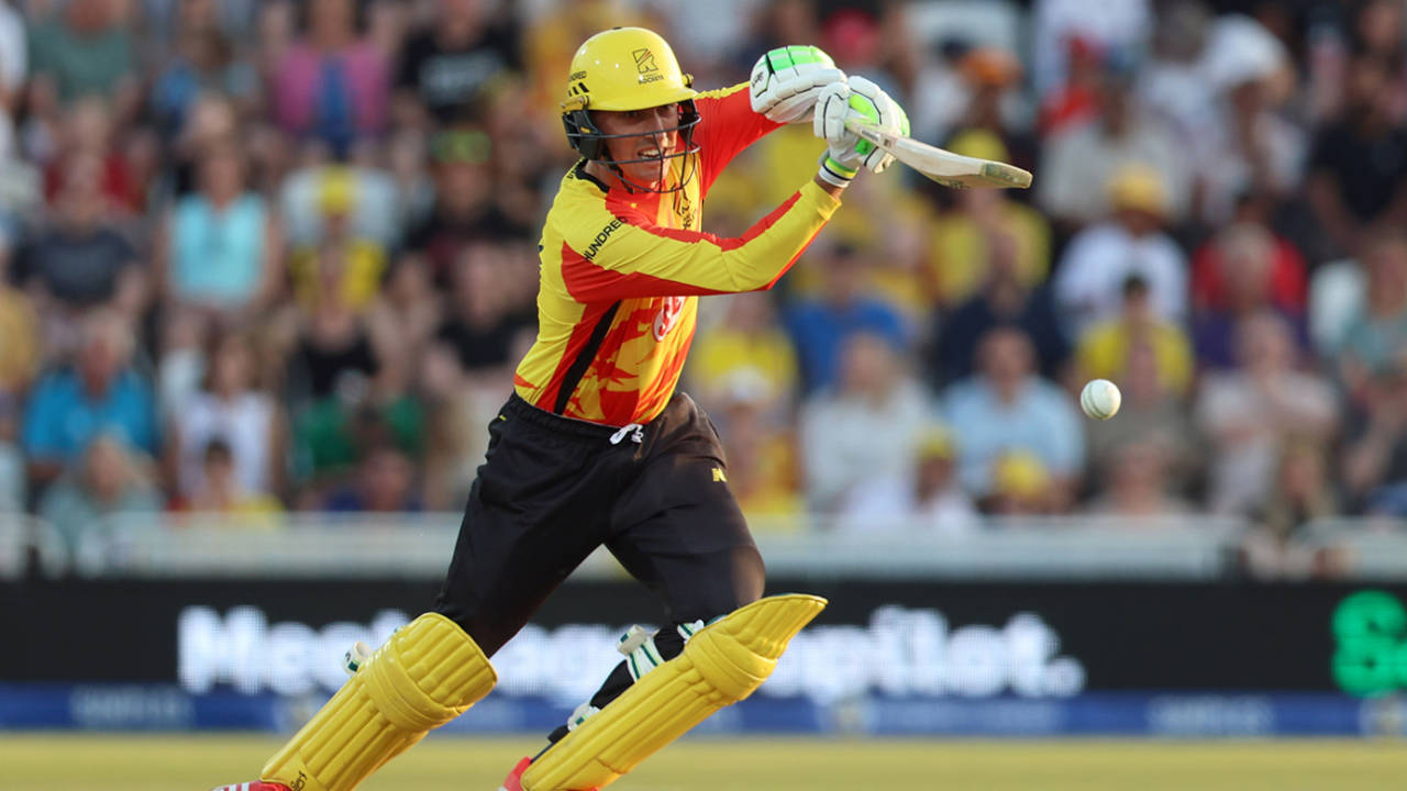 Tom Banton drives into the off side, Trent Rockets vs Northern Superchargers, Trent Bridge, The Hundred Men's Competition, August 10, 2025