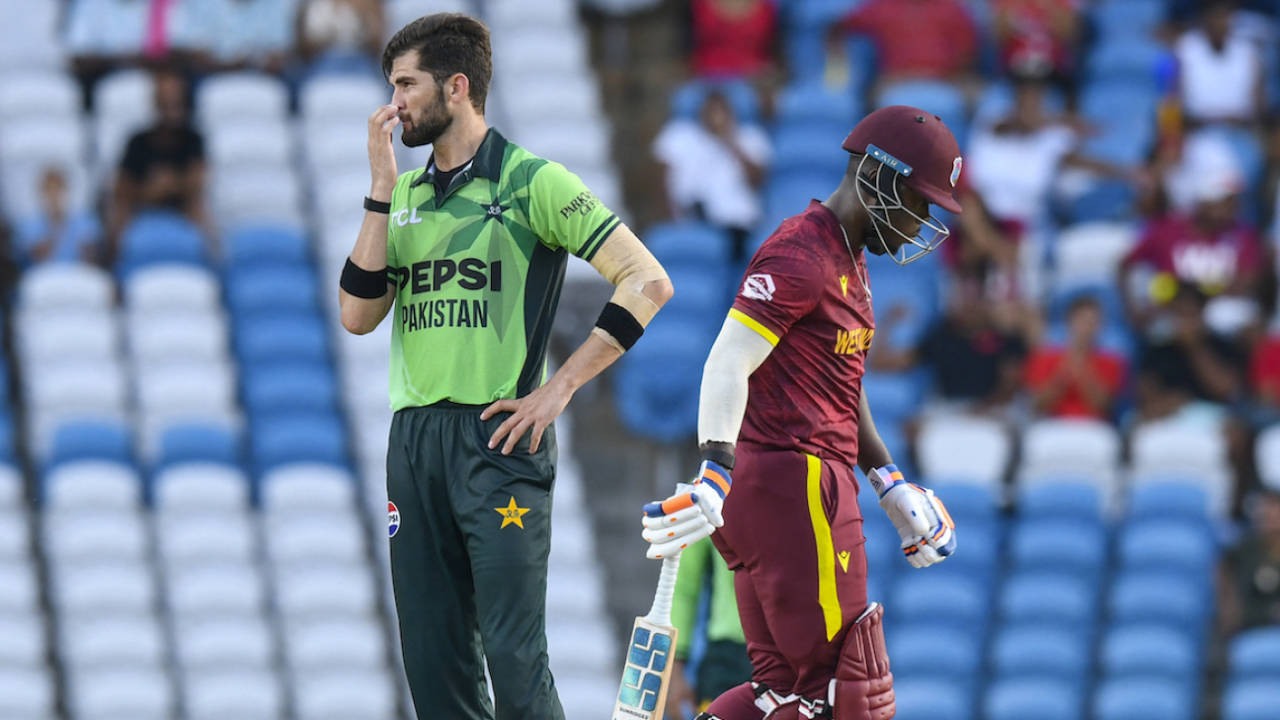 Sherfane Rutherford took Shaheen Afridi down in the 17th over, West Indies vs Pakistan, 2nd ODI, Tarouba, August 10, 2025