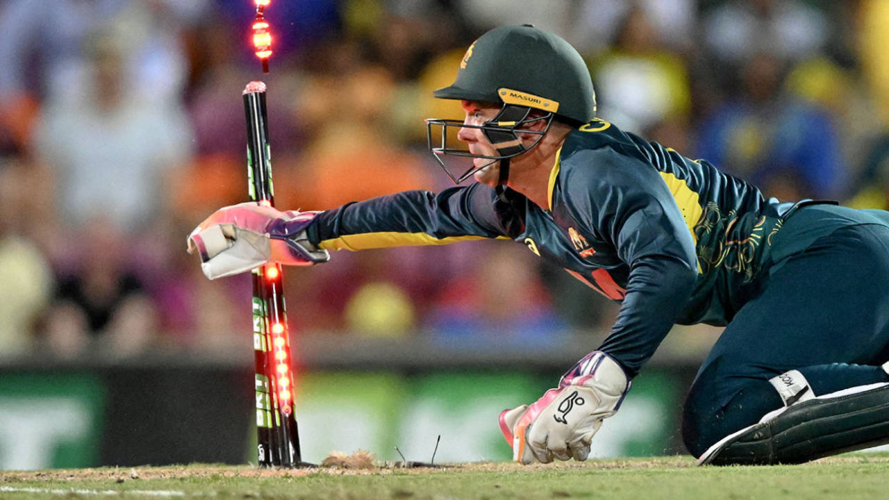 Alex Carey completed an unusual stumping on his T20I return, Australia vs South Africa, 2nd T20I, Darwin, August 12, 2025