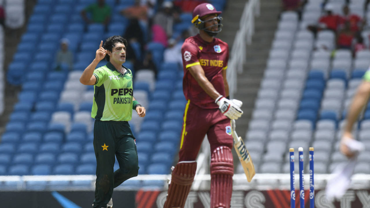 Naseem Shah's picture-perfect yorker got Roston Chase, West Indies vs Pakistan, 3rd ODI, Tarouba, August 12, 2025