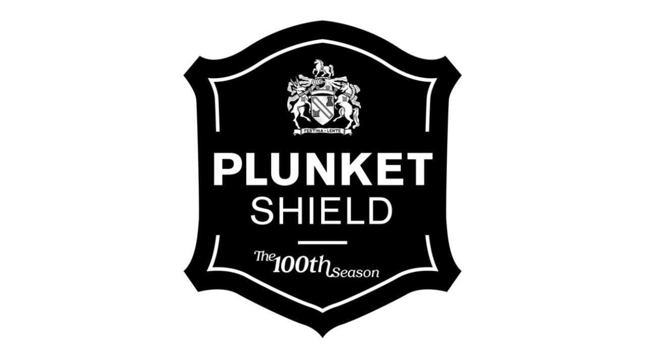The special logo for the 100th season of the Plunket Shield, August 13, 2025