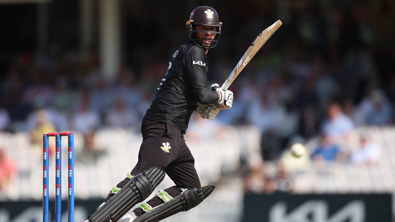 Ben Foakes plays behind square on the off side, Surrey vs Gloucestershire, Metro Bank Cup, July 30, 2024