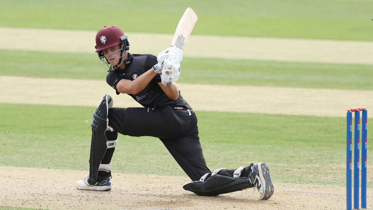 Archie Vaughan on his way to an all-format career-best 95, Metro Bank One Day Cup, Yorkshire vs Somerset, York, August 14, 2025