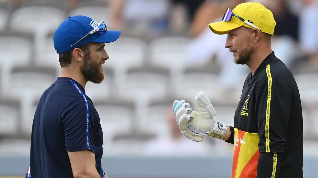 Kane Williamson and Joe Root catch up, London Spirit vs Trent Rockets, Men's Hundred, Lord's, August 14, 2025
