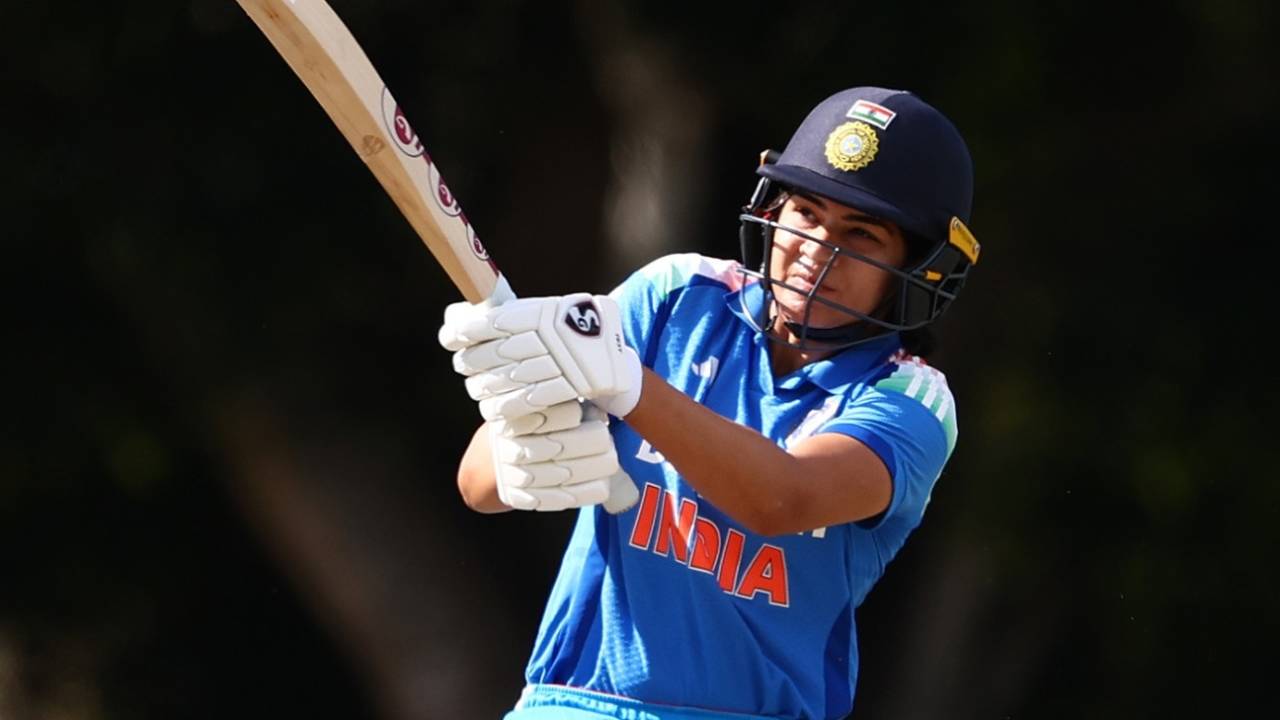 Yastika Bhatia heaves one over the on side, Australia A vs India A, 2nd women's one-dayer, Brisbane, August 15, 2025