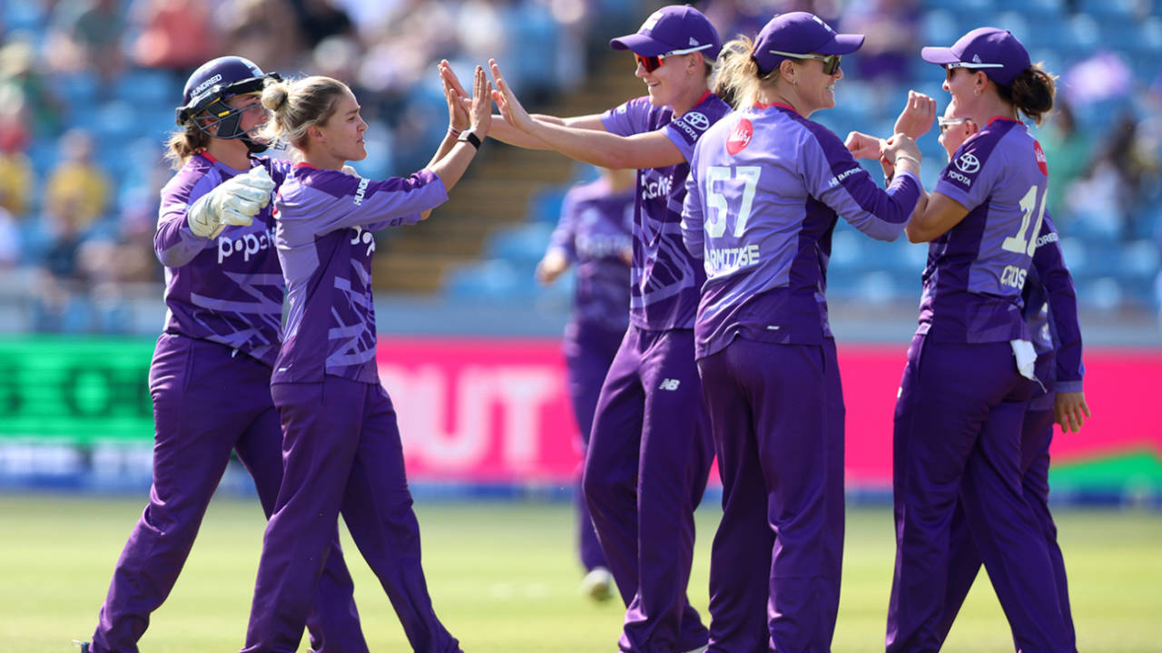 Lucy Higham picked up two wickets during an economical spell, Northern Superchargers vs Birmingham Phoenix, Women's Hundred, Headingley, August 15, 2025