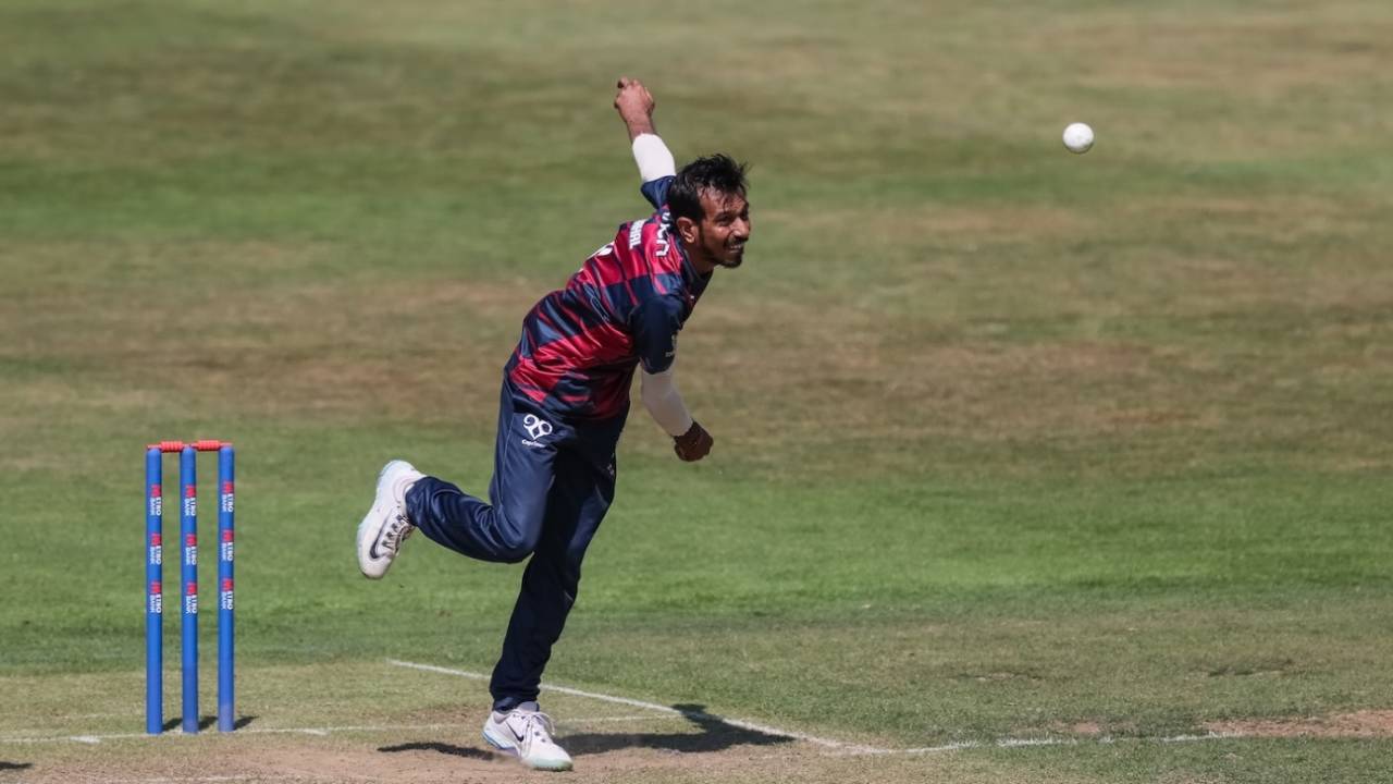 Yuzvendra Chahal has six One-Day Cup wickets so far, Northamptonshire vs Yorkshire, Wantage Road, August 8, 2025
