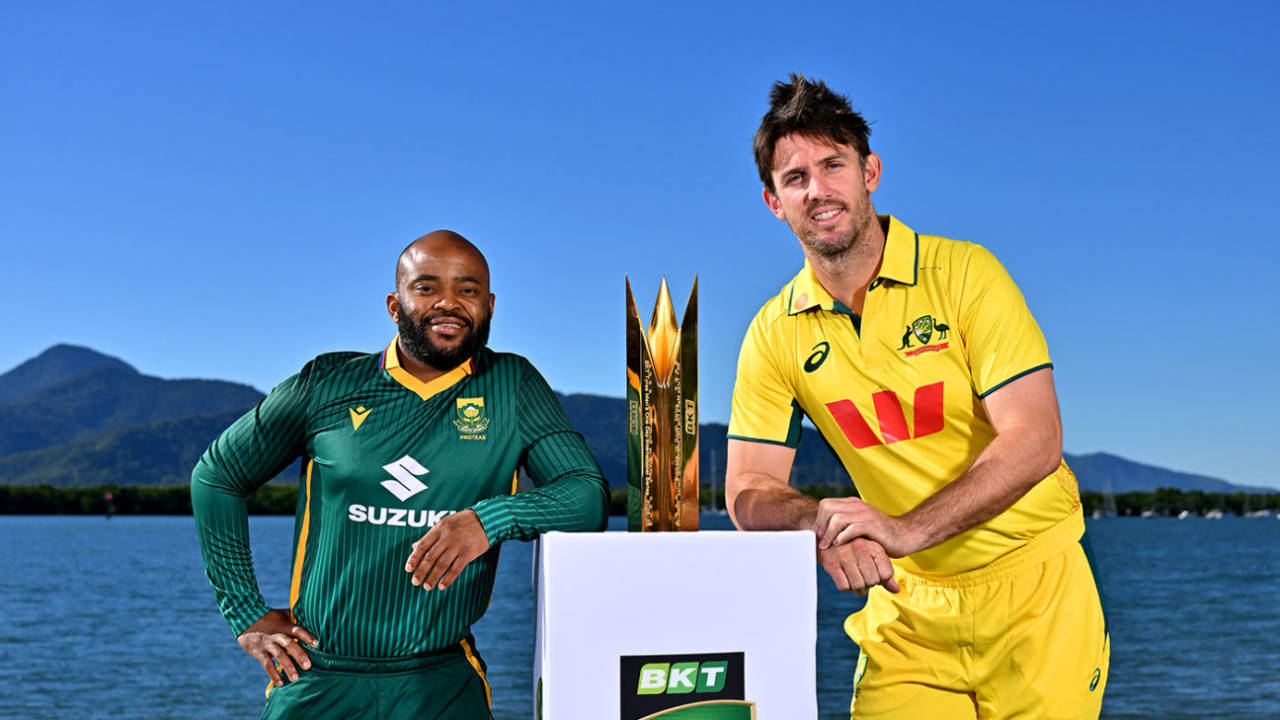 Temba Bavuma and Mitchell Marsh ahead of the ODI series, Cairns, August 18, 2025