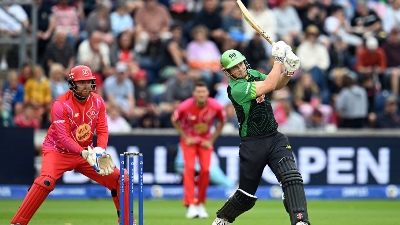 Hilton Cartwright slams one of his five sixes, Welsh Fire vs Southern Brave, Cardiff, The Hundred Men's Competition, August 20, 2025
