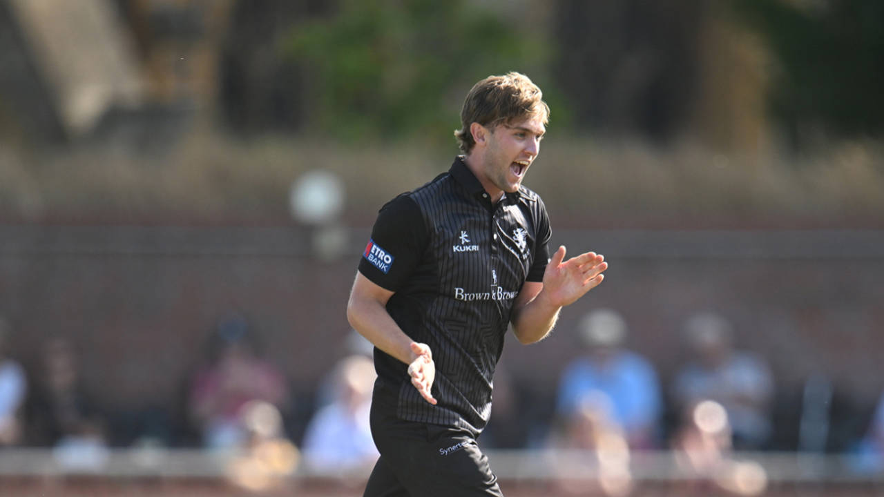 Tom Lammonby wheels away in celebration, Somerset vs Warwickshire, One-Day Cup, Taunton, August 17, 2025