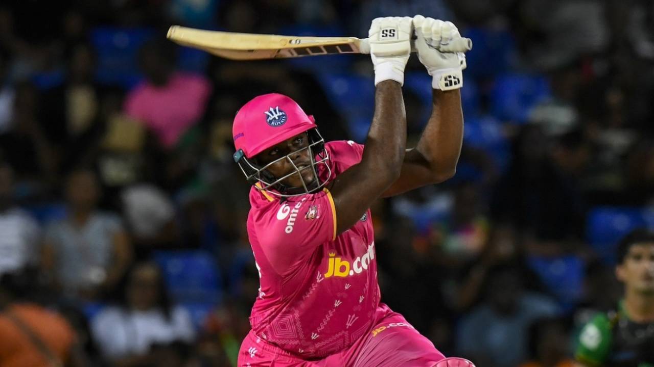 Kadeem Alleyne looked good during his innings of 42, St Kitts and Nevis Patriots vs Barbados Royals, CPL 2025, North Sound, August 21, 2025