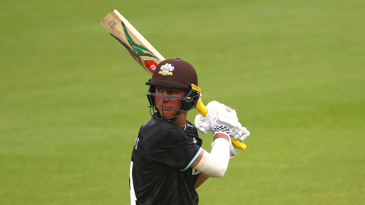 Adam Thomas bats, Metro Bank One Day Cup, Surrey vs Glamorgan, The Kia Oval, August 13, 2025