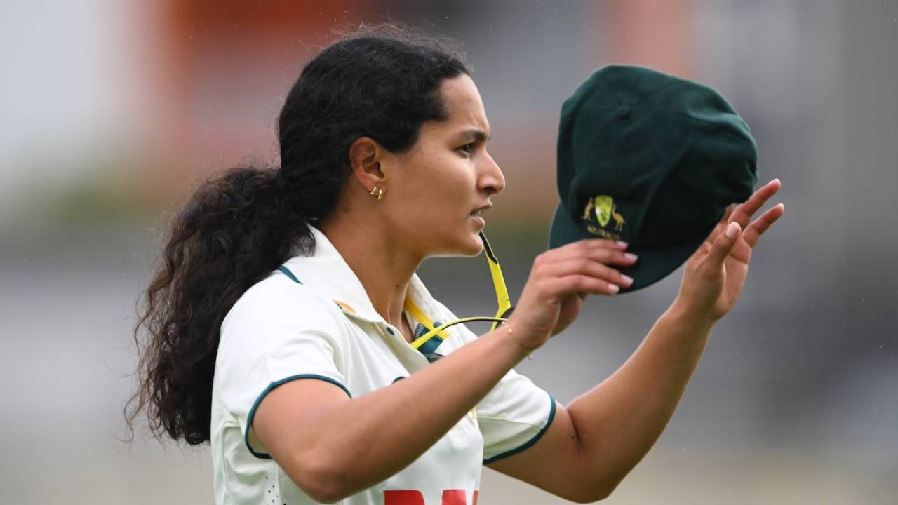 Sianna Ginger walks back after a spell, Australia A vs India A, Only unofficial Test, Brisbane, 1st day, August 21, 2025