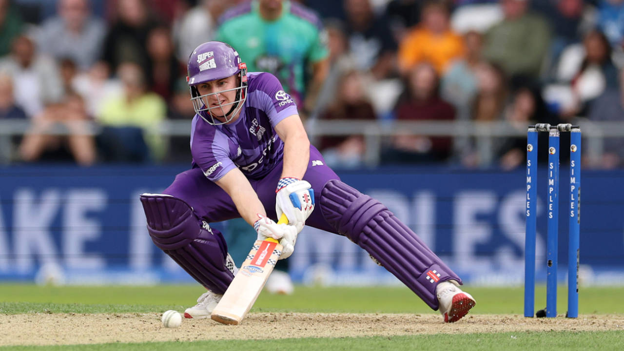 Harry Brook tumbles across to scoop, Northern Superchargers vs Oval Invincibles, Headingley, The Hundred Men's Competition, August 23, 2025