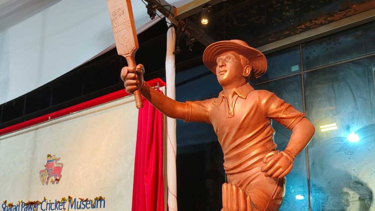 Sunil Gavaskar's statue at the Sharad Pawar Cricket Museum, Mumbai, August 23, 2025