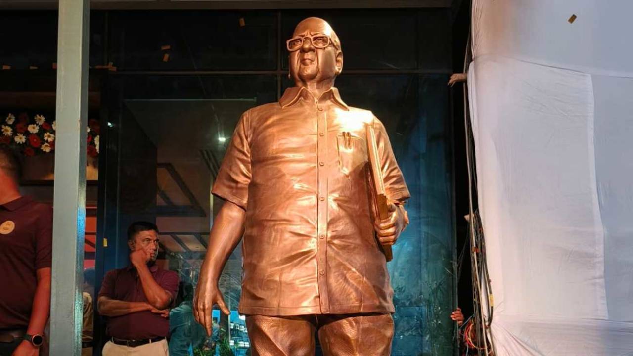 Sharad Pawar's statue at the museum named after him, Mumbai, August 23, 2025