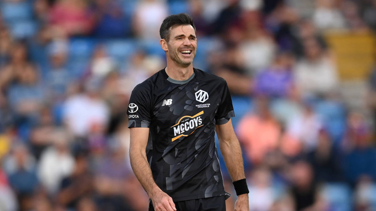 James Anderson celebrates dismissing Dawid Malan, Men's Hundred, Northern Superchargers vs Manchester Originals, Headingley, August 26, 2025