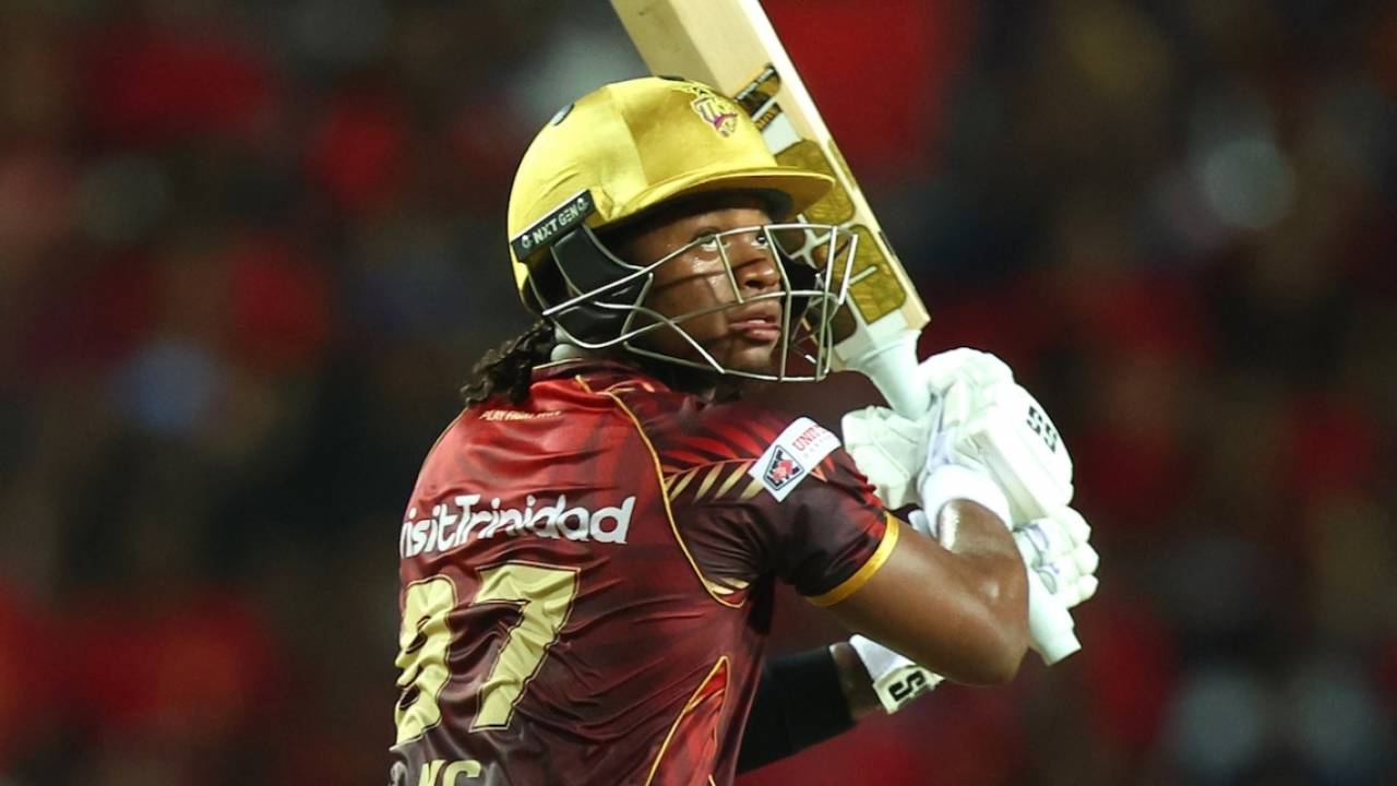 Keacy Carty scored a 45-ball 60, Trinbago Knight Riders vs Antigua and Barbuda Falcons, CPL, Tarouba, August 27, 2025