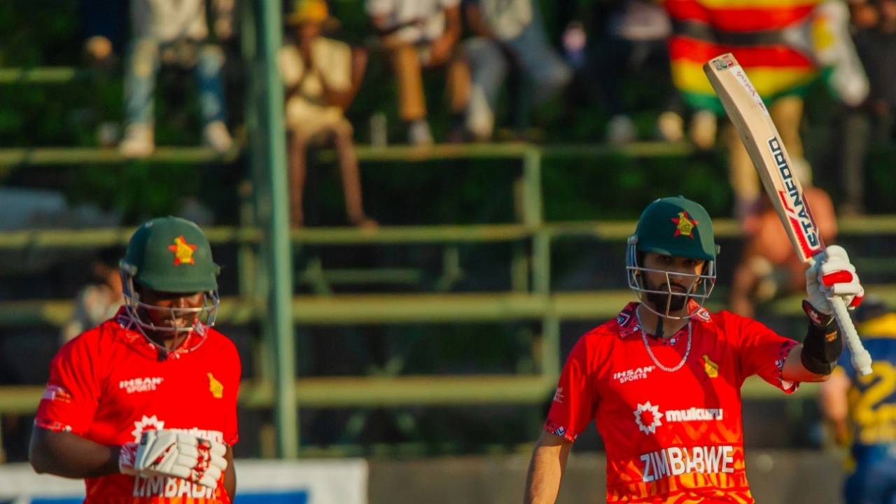 Tony Munyonga and Sikandar Raza put on a century stand for the sixth wicket, Zimbabwe vs Sri Lanka, 1st ODI, Harare, August 29, 2025