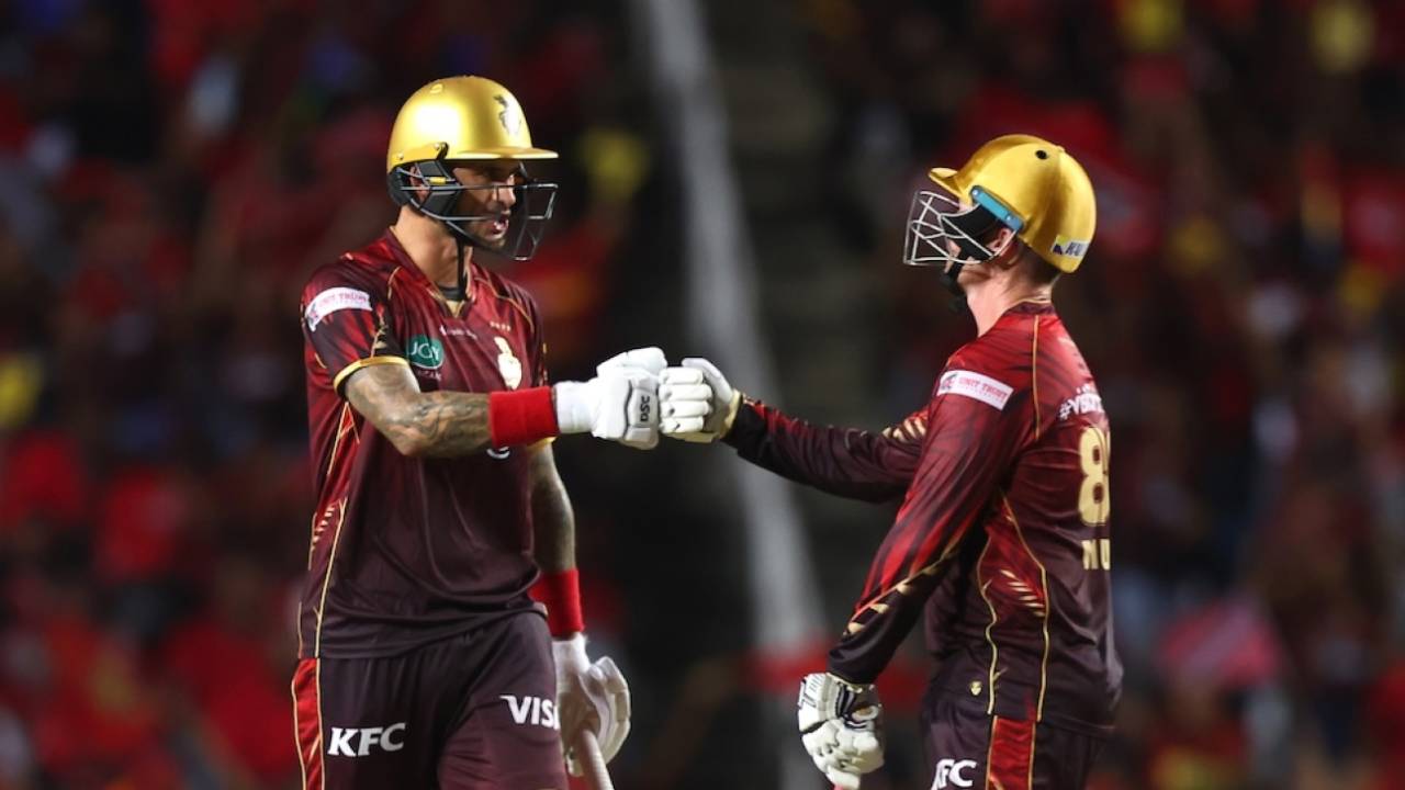 Alex Hales and Colin Munro put on a dominating century stand, Trinbago Knight Riders vs Guyana Amazon Warriors, CPL 2025, Tarouba, August 30, 2025
