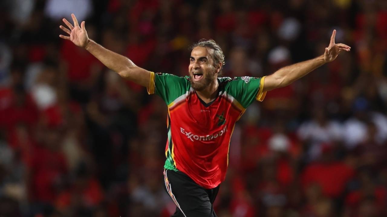 Imran Tahir caused a few flutters with a triple-wicket over, Trinbago Knight Riders vs Guyana Amazon Warriors, CPL 2025, Tarouba, August 30, 2025

