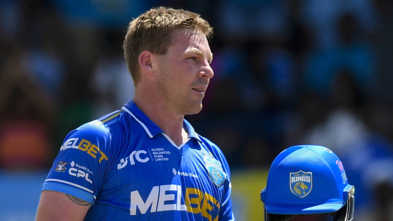 Tim Seifert celebrates his century, St Lucia Kings vs Antigua and Barbuda Falcons, CPL 2025, Gros Islet, August 31, 2025
