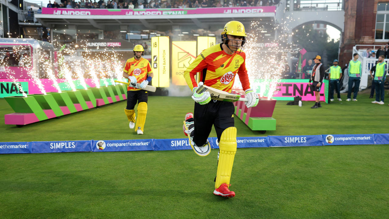 Tom Banton and Joe Root run out to open, Oval Invincibles vs Trent Rockets, The Hundred Men's Competition, Final, Lord's, Augsut 31, 2025