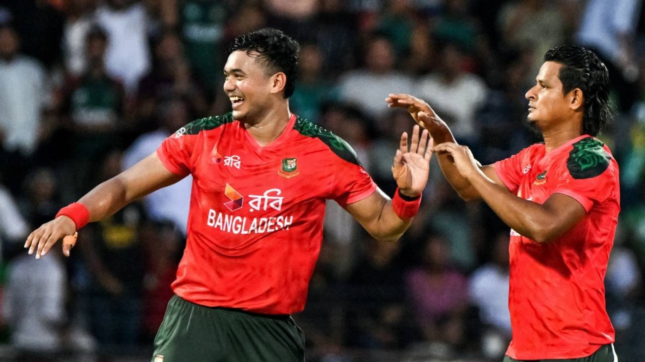 Taskin Ahmed and Nasum Ahmed shared five wickets between them, Bangladesh vs Netherlands, 2nd T20I, Sylhet, September 1, 2025