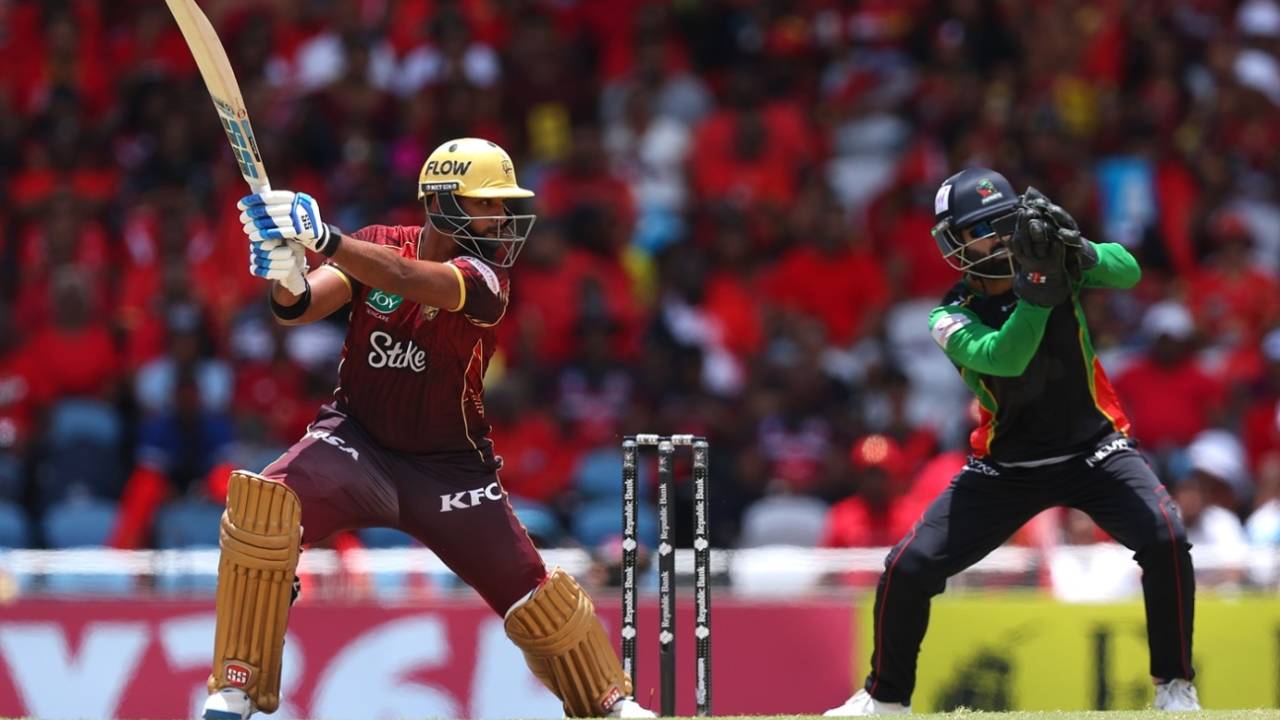 Nicholas Pooran cuts one away, Trinbago Knight Riders vs St Kitts and Nevis Patriots, Tarouba, CPL, September 1, 2025