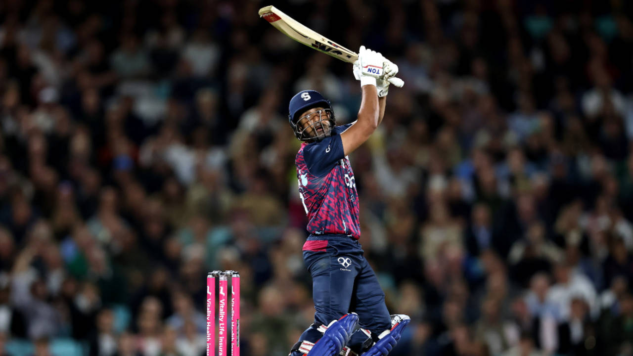 Ravi Bopara cuts loose during his brilliant century, Surrey vs Northamptonshire, Vitality Blast, quarter-final, The Oval, September 3, 2025