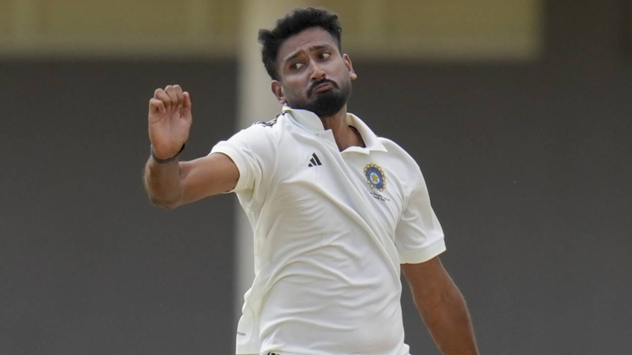 Khaleel Ahmed struck in the first over of the match, Central Zone vs West Zone, Duleep Trophy semi-final, Bengaluru, September 4, 2025