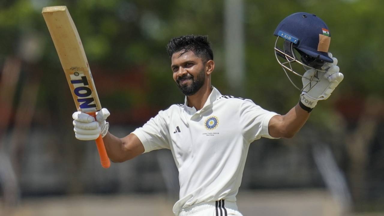 Ruturaj Gaikwad celebrates his century, Central Zone vs West Zone, Duleep Trophy semi-final, Bengaluru, September 4, 2025
