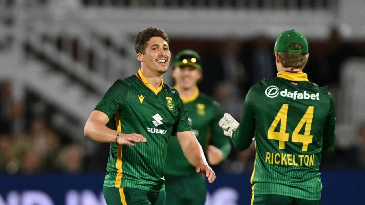 Nandre Burger dismissed Will Jacks in a double-wicket over at the death, England vs South Africa, 2nd ODI, Lord's, September 4, 2025