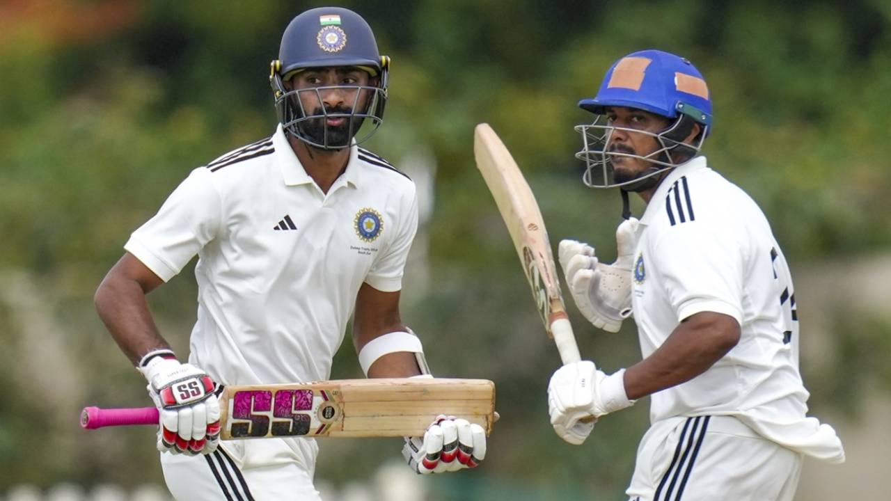 N Jagadeesan and Ricky Bhui added 86 together, North Zone vs South Zone, Duleep Trophy semi-final, Bengaluru, 2nd day, September 5, 2025