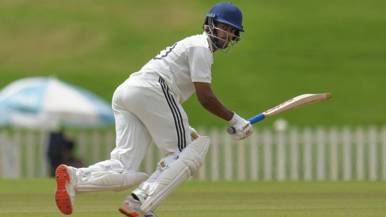 Tanay Thyagarajan scored a half-century from No. 8, North Zone vs South Zone, Duleep Trophy semi-final, Bengaluru, 2nd day, September 5, 2025