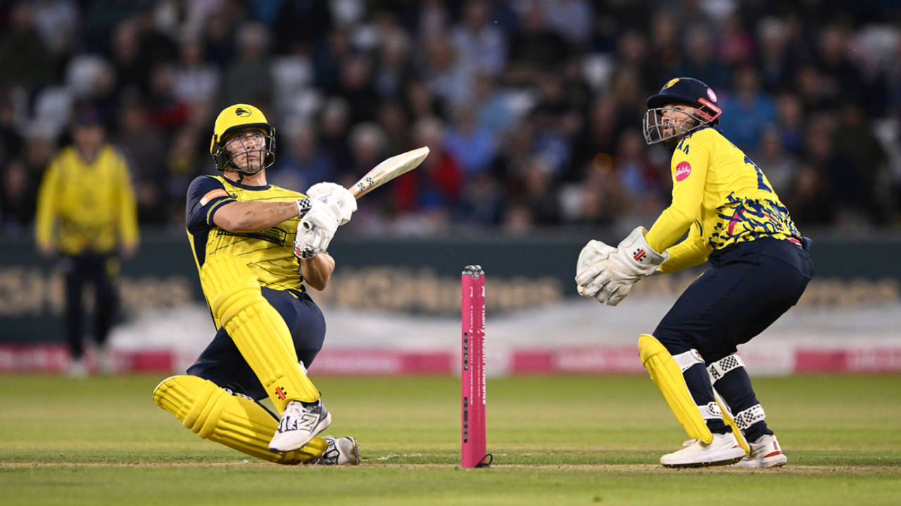 Hilton Cartwright struck four fours and four sixes in his 31-ball innings, Durham vs Hampshire, Vitality Blast quarter-final, Chester-le-Street, September 5, 2025