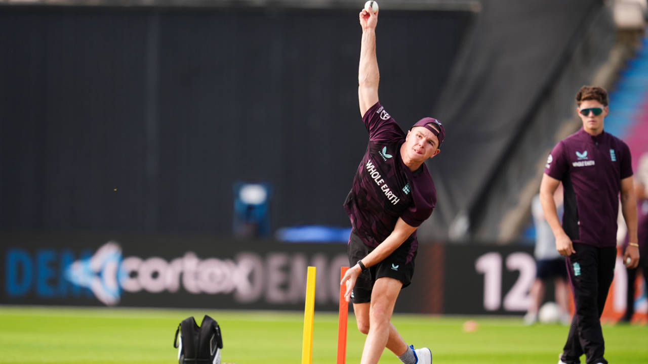 Sonny Baker bowls in the England nets, Southampton, September 6, 2025
