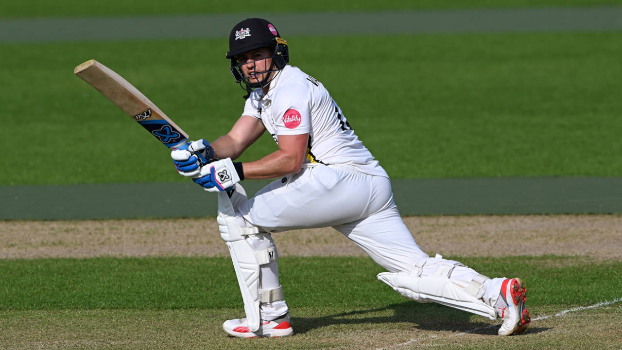 Graeme van Buuren turns the ball leg side, Northamptonshire vs Gloucestershire, County Championship, Division Two, Wantage Road, May 10, 2024