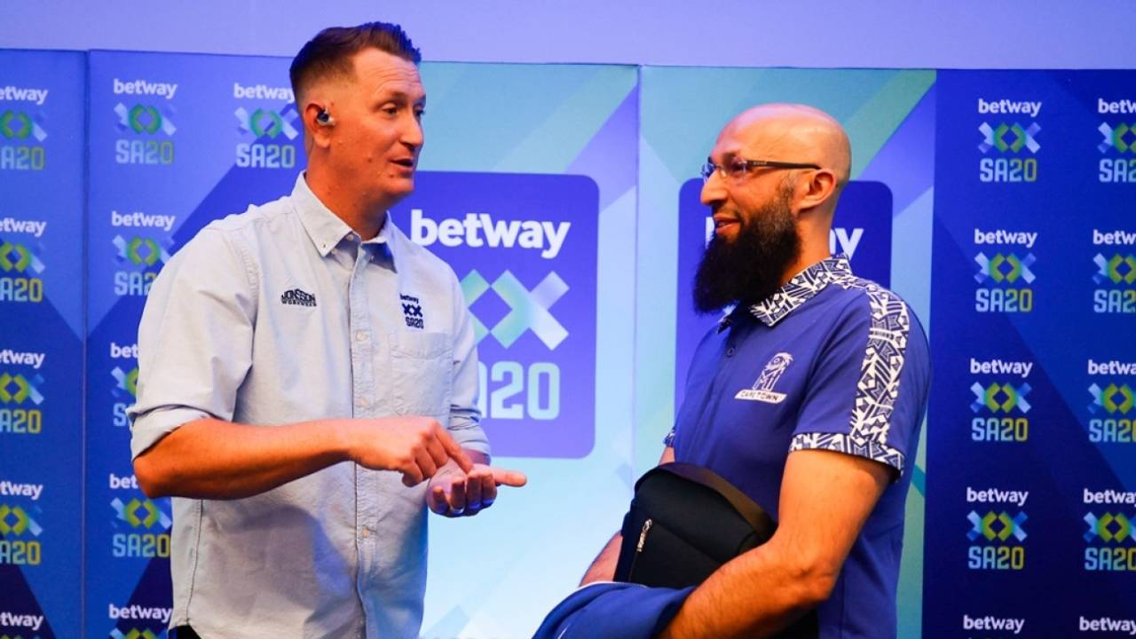 Chris Morris and Hashim Amla in attendance for the SA20 auction, Johannesburg, September 9, 2025
