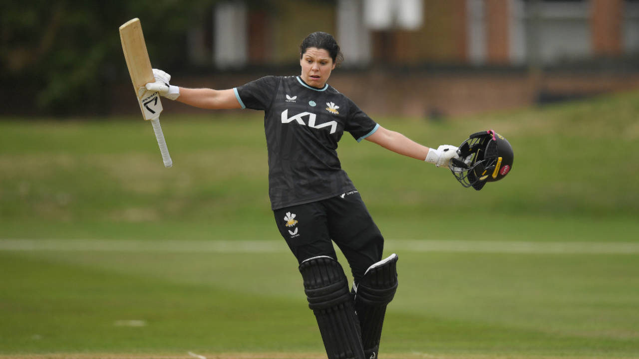Alice Davidson-Richards made an 84-ball hundred, Surrey vs Essex, Women's One-Day Cup, Beckenham, September 10, 2025