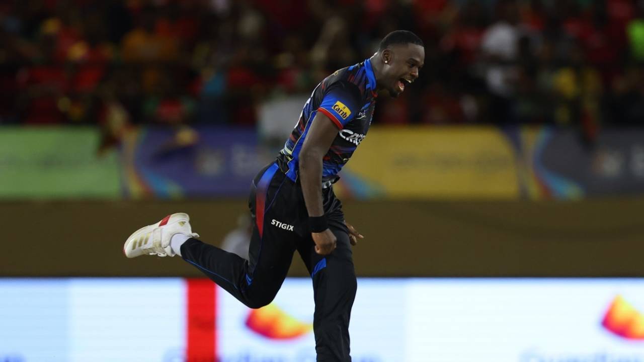 Jaydon Seales starred with four wickets, Guyana Amazon Warriors vs Antigua and Barbuda Falcons, CPL, Providence, September 10, 2025